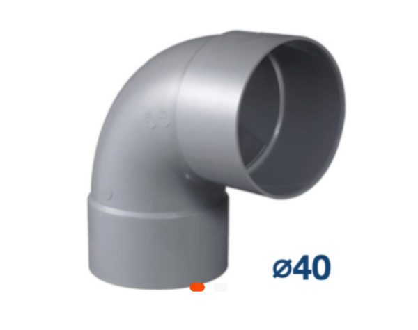 Coude PVC 90° Ø40 – Raccord coudé pour plomberie et évacuation
